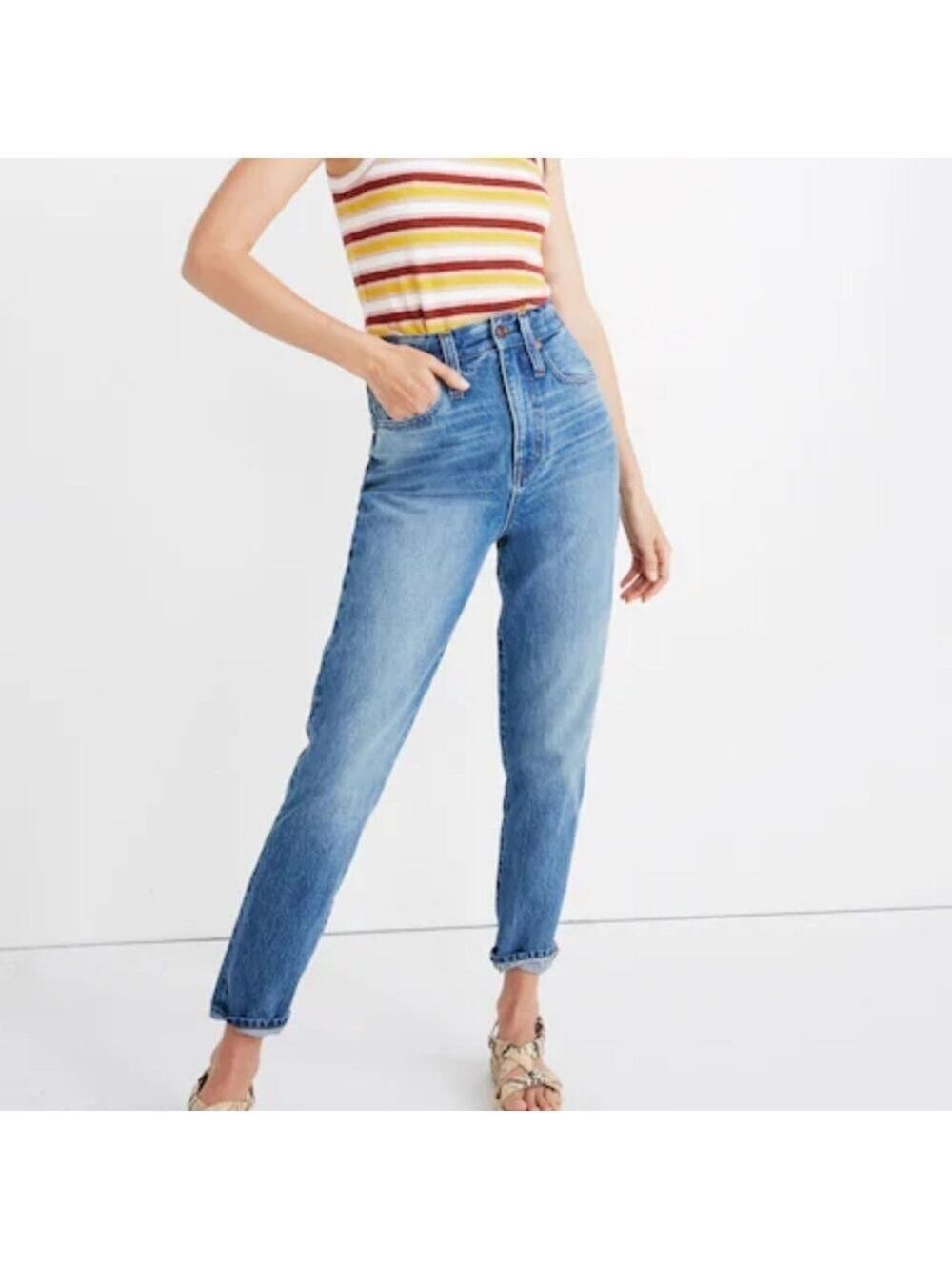 Madewell The Highest Rise Mom Jeans Glencoe Wash VGC Size 26